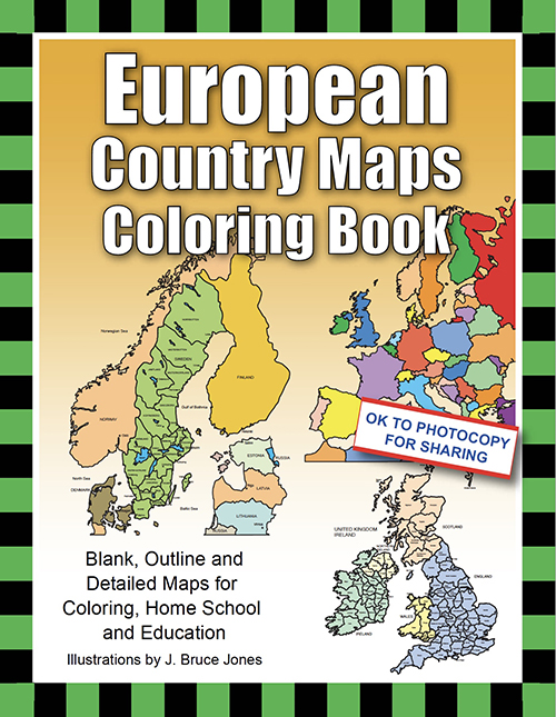 European Country Maps Coloring Book