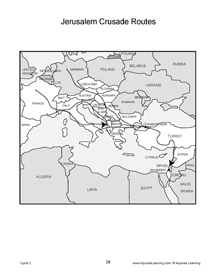 Geography Workbook, Cycle Two, Western and Eastern Europe and Asia, map sample