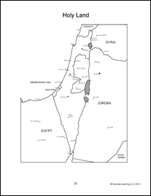 Geography Workbook, Cycle One, Africa, Middle East, and the Holy Land, Israel map