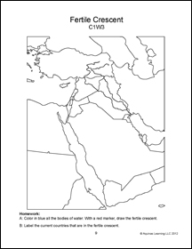 Geography Workbook, Cycle One, Africa, Middle East, and the Holy Land, middle east map