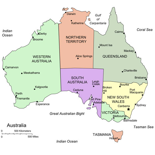 Australia PowerPoint Map, Administrative Districts, Capitals, Names. Edit with PowerPoint or Adobe Illustrator, plus JPG format