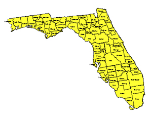 Florida, Editable County PowerPoint Map for Building Regions