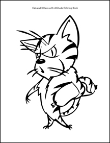 cats and kittens with attitude coloring book sample page