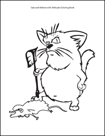 cats and kittens with attitude coloring book sample page