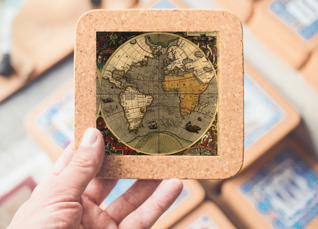 antique map with coster, sample of how to use the maps