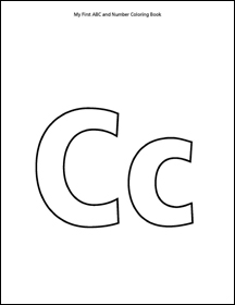 ABC and Number Coloring Book letter C