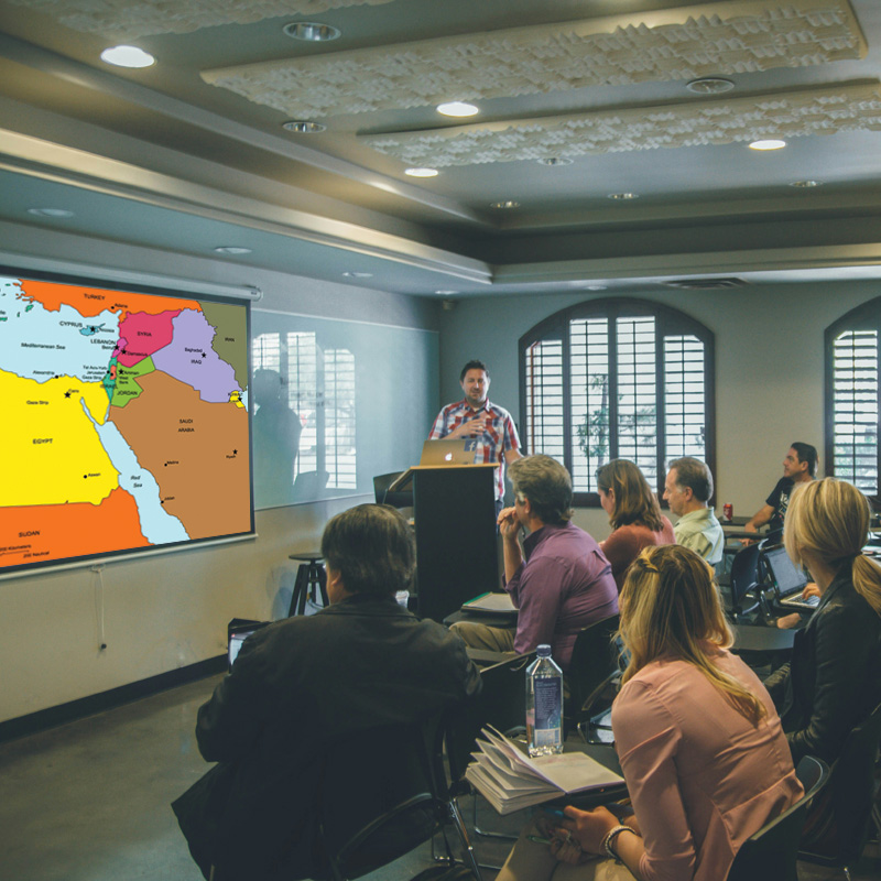 Middle East powerpoint map in a presentation