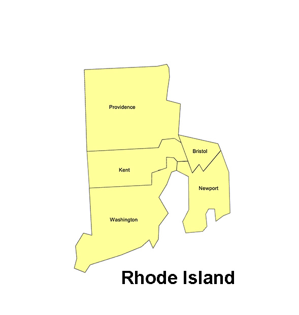 Rhode Island State County Map, with names, printable, royalty-free, jpg format.