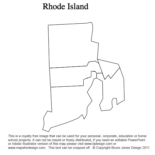 Rhode Island, US State County Map, blank, printable, royalty-free, jpg format.