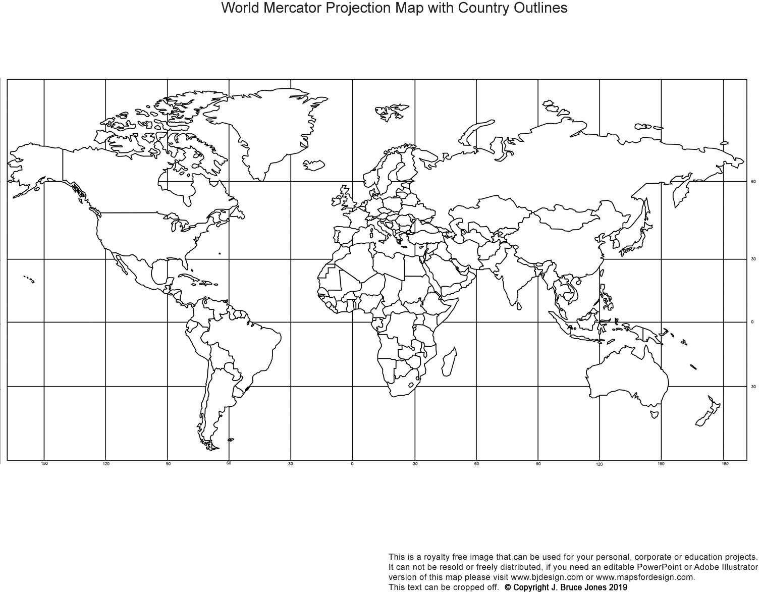 Free Printable World Robinson Blank Map with country borders, long and lat grid lines, printable, jpg format.This map can be printed out to make an 8.5 x 11 printable world map.