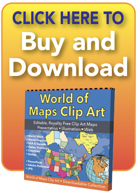 Rectangle Buy Button with World of Maps Clip Art box on the button