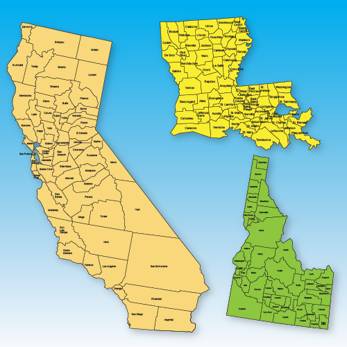 50 US State County maps. Counties with names. jpg